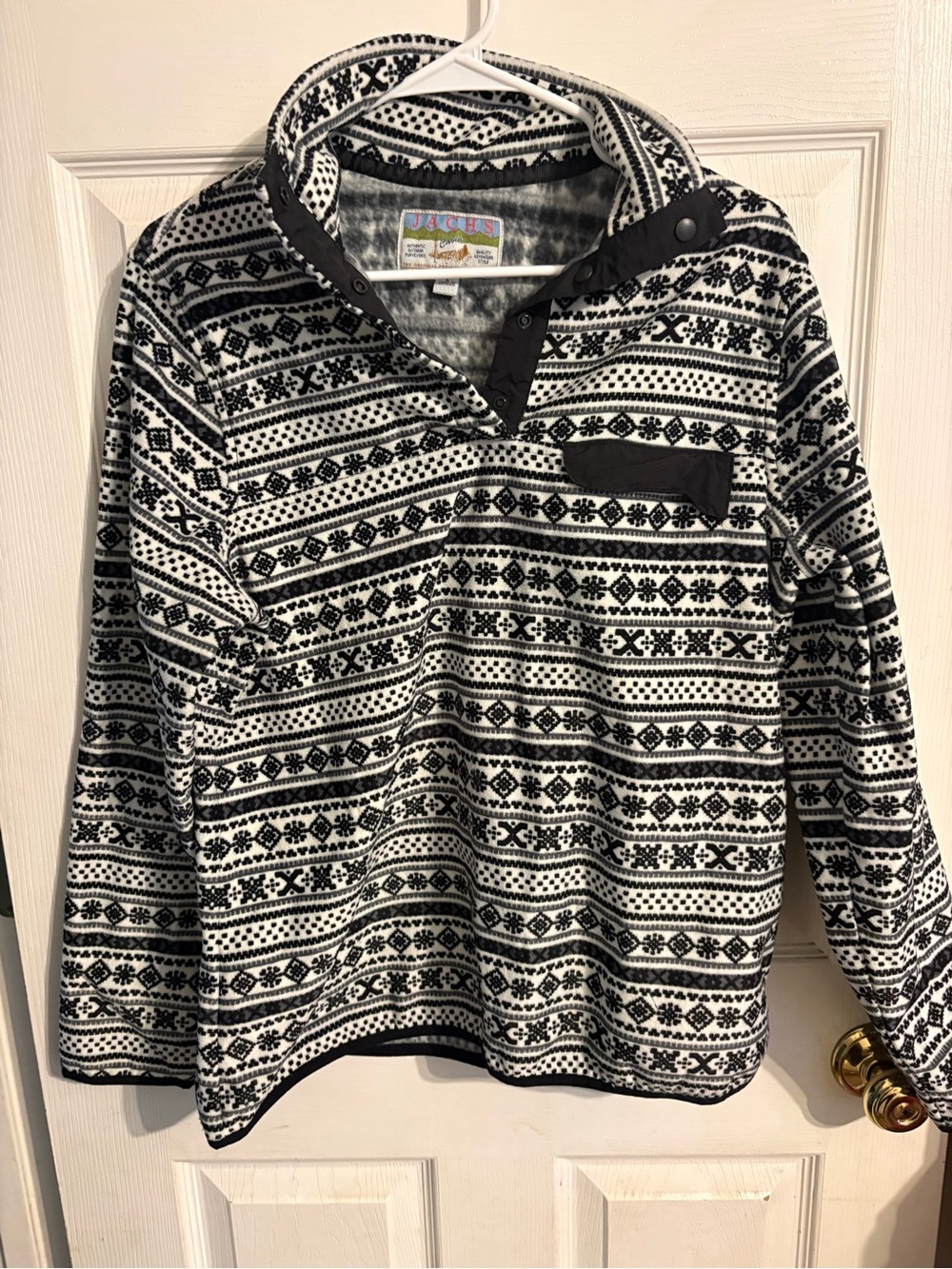 Jachs Black & White Fair Isle Pullover Sweater